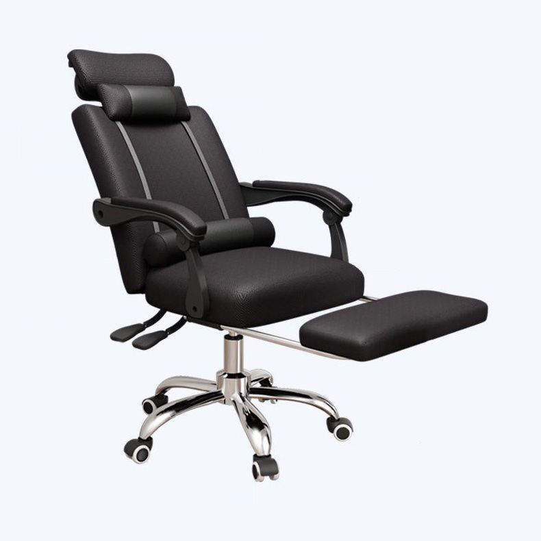 Metal Base Modern Executive Desk Chair with Padded Arms Microfiber Adjustable Office Chair