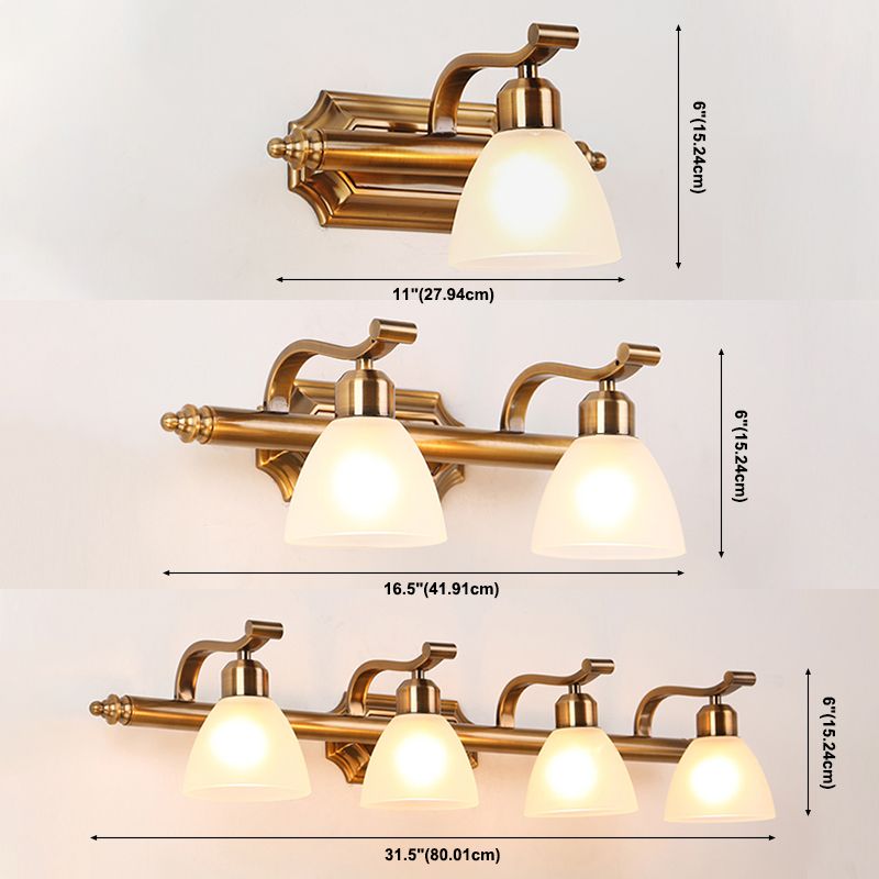 Modern Minimalist Brass LED Light Vanity Sconce Lights above Mirror for Washroom Powder Room