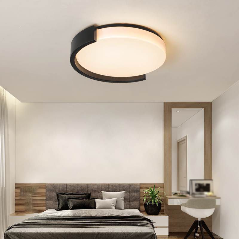 Contemporary Single White/Black Flush Mount Lighting LED Ceiling Light with Acrylic