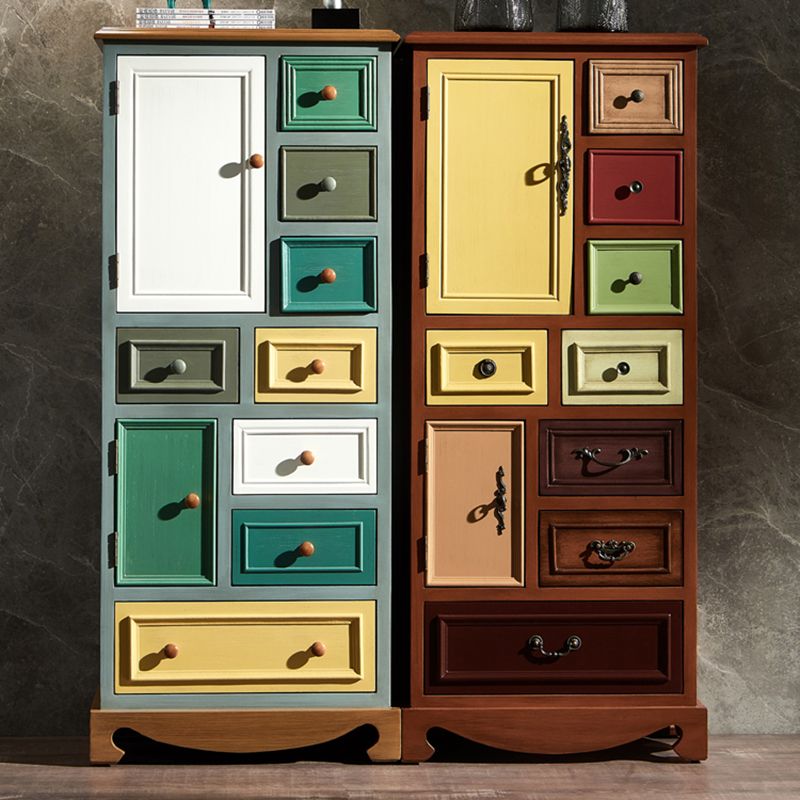 Wood Combo Dresser Traditional Style Vertical Chest for Bedroom