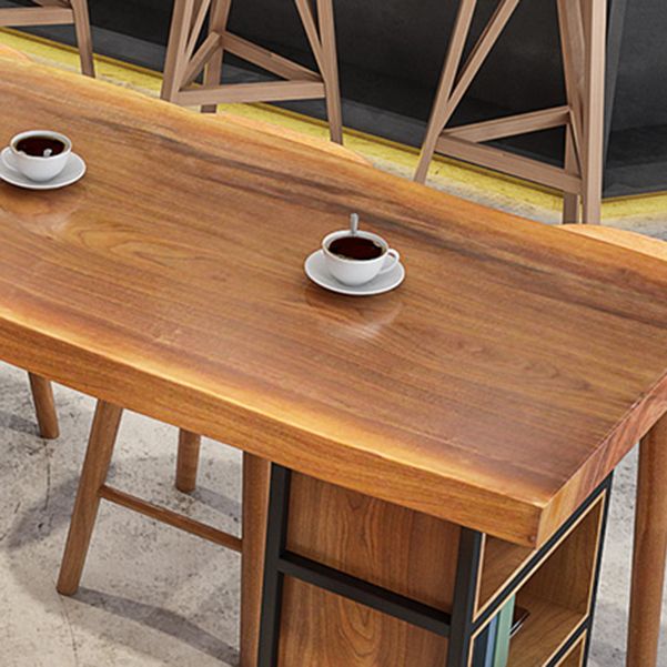 Rectangle Bar Table Contemporary Wood Bar Table with Sled Base