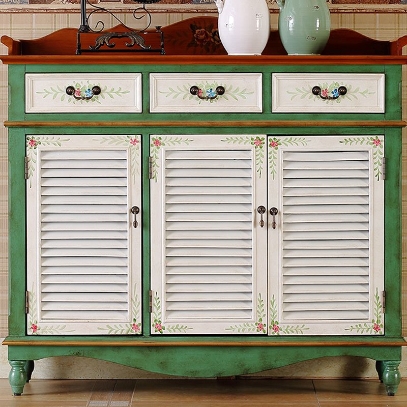 Industrial Rectangle Accent Cabinet with 6 Shelves Distressed Wood Cabinet