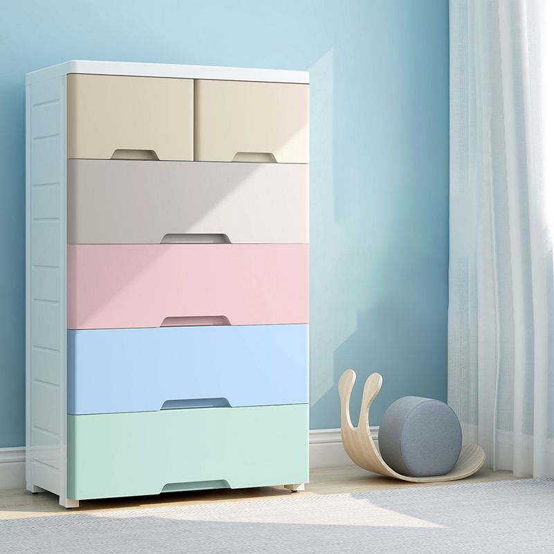 Scandinavian Vertical Kids Nightstand Plastic Nursery Dresser for Bedroom