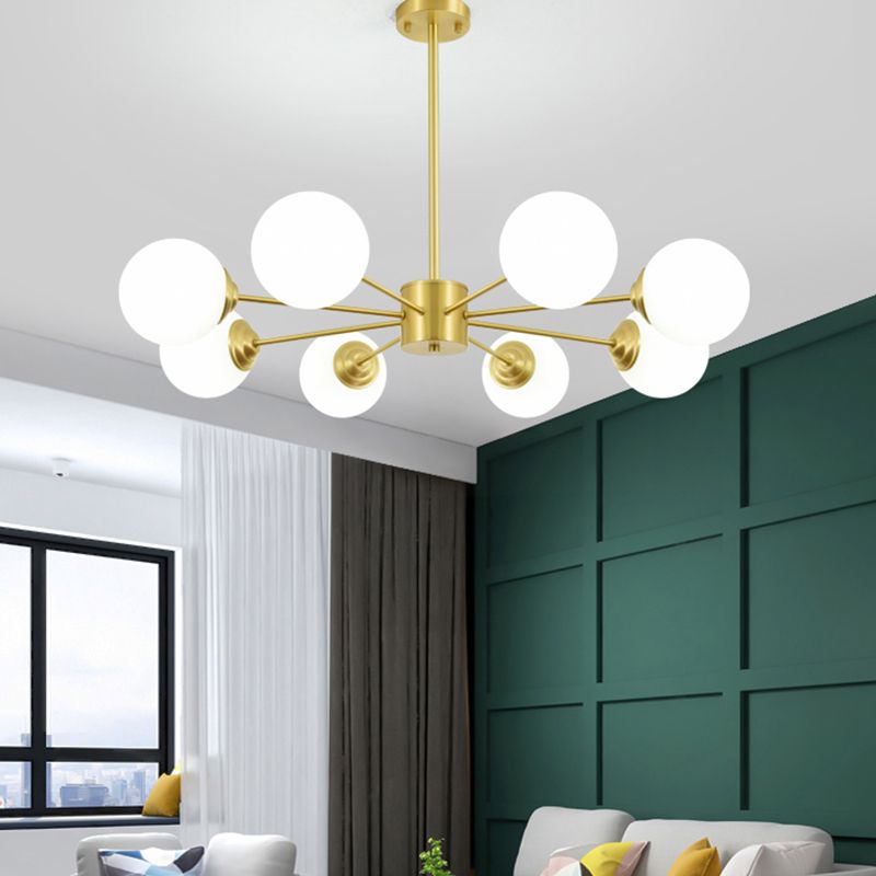 Modern Chandelier Light Fixtures Multi-Head Suspension Pendant Lamps with Glass Shade