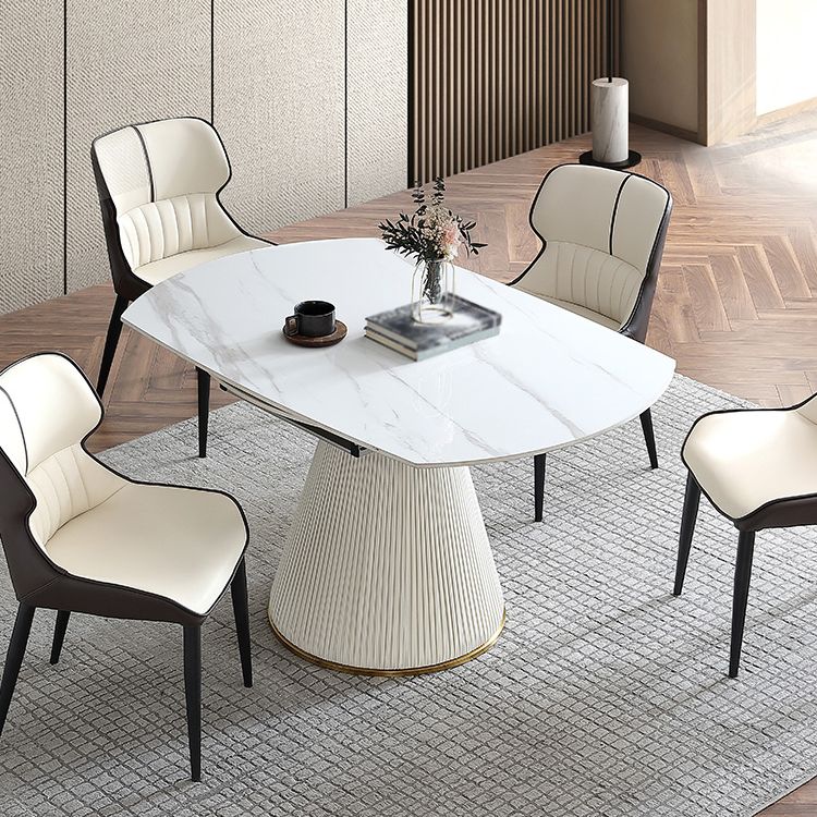 Glam 1/3/4/5/7 Pieces Dinette Set with Sintered Stone Top PU Leather Dining Table Set