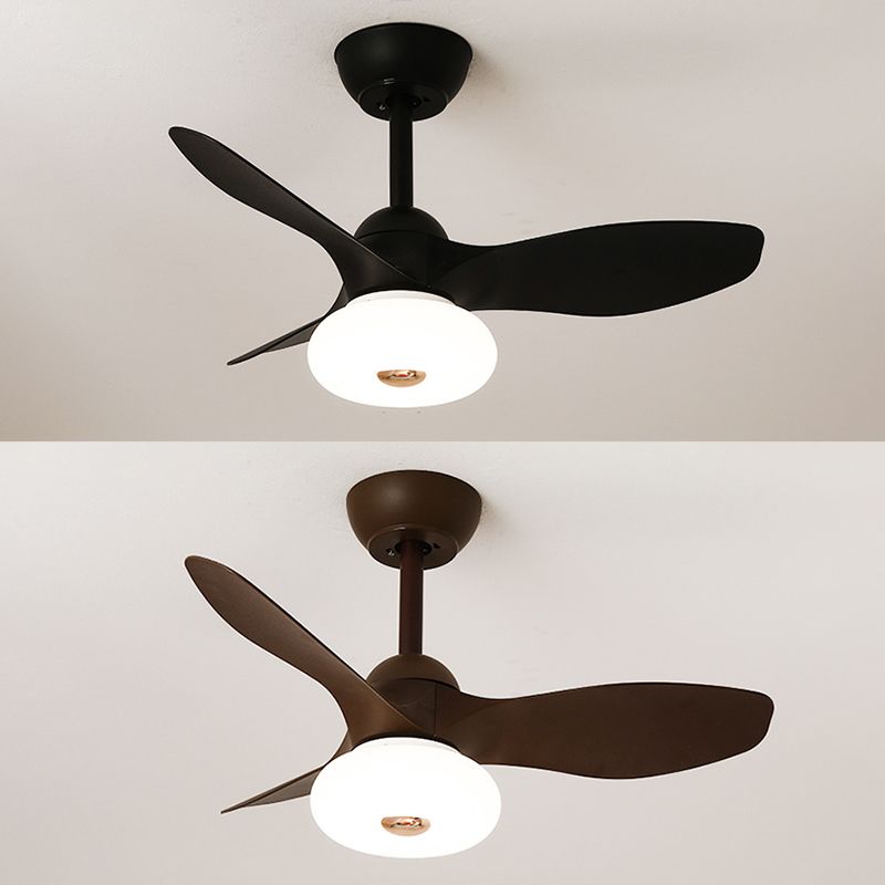 Simple LED Ceiling Fan Fixture 3 - Blades Contemporary Fan Light in Black / White / Brown