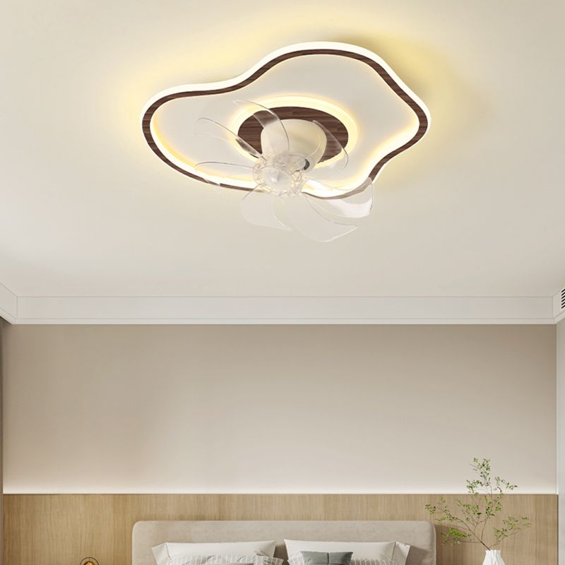 Simple Ceiling Fan Light LED Ceiling Mount Lamp with Acrylic Shade for Bedroom