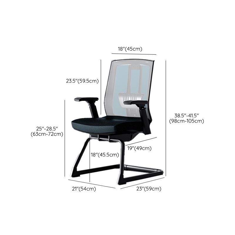 Modern Black Desk Chair No Distressing No Wheels Breathable Air Grid Office Chair