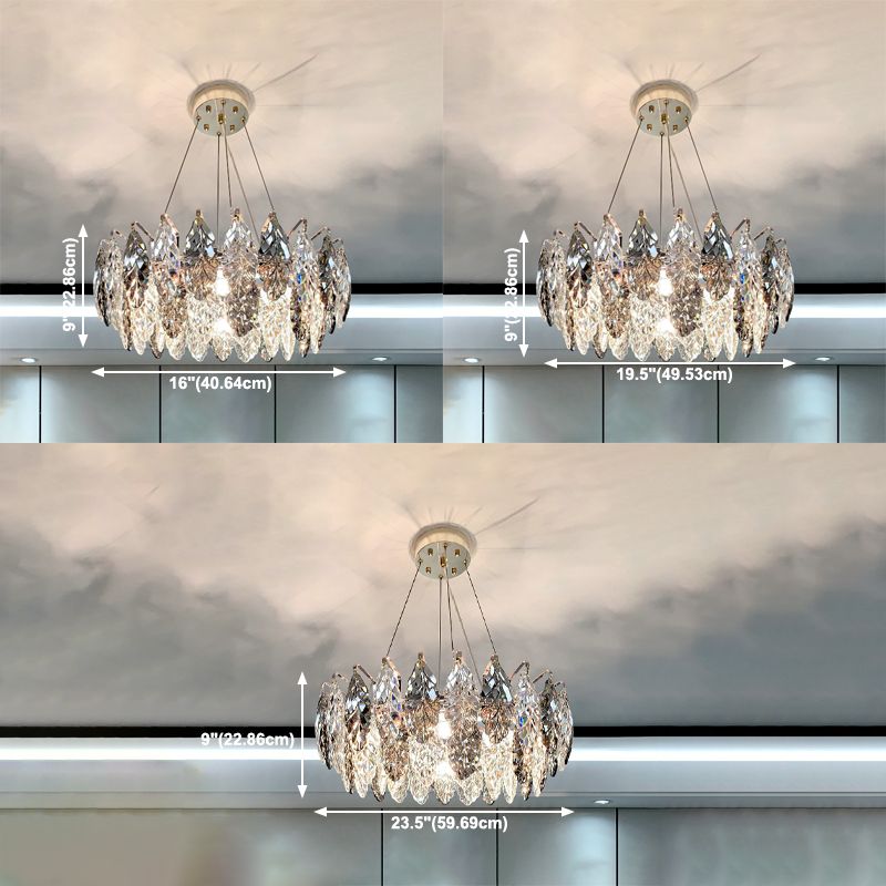 Modern Style Leaf Shaped Chandelier Crystal Chandelier for Bedroom Living Room