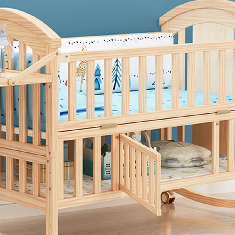 Natural Contemporary Kids Bed Pine Kids Bed with Guardrail Upholstered