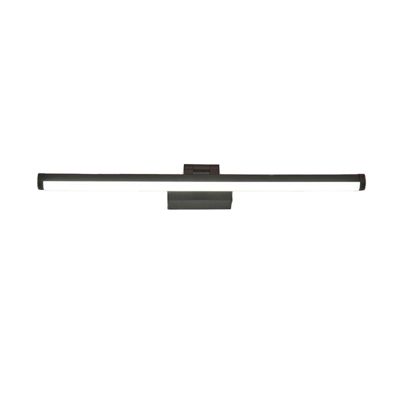 Modern Linear Wall Light Fixture Metal Single Light LED Mirror Light for Bathroom in Black