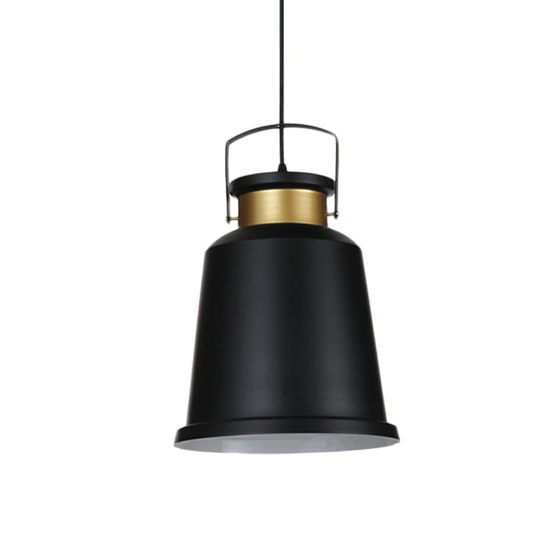 1 Bulb Bell Down Lighting Antiqued Black Finitura Black Hand Alluminio Sospeso Sospeded Lamp