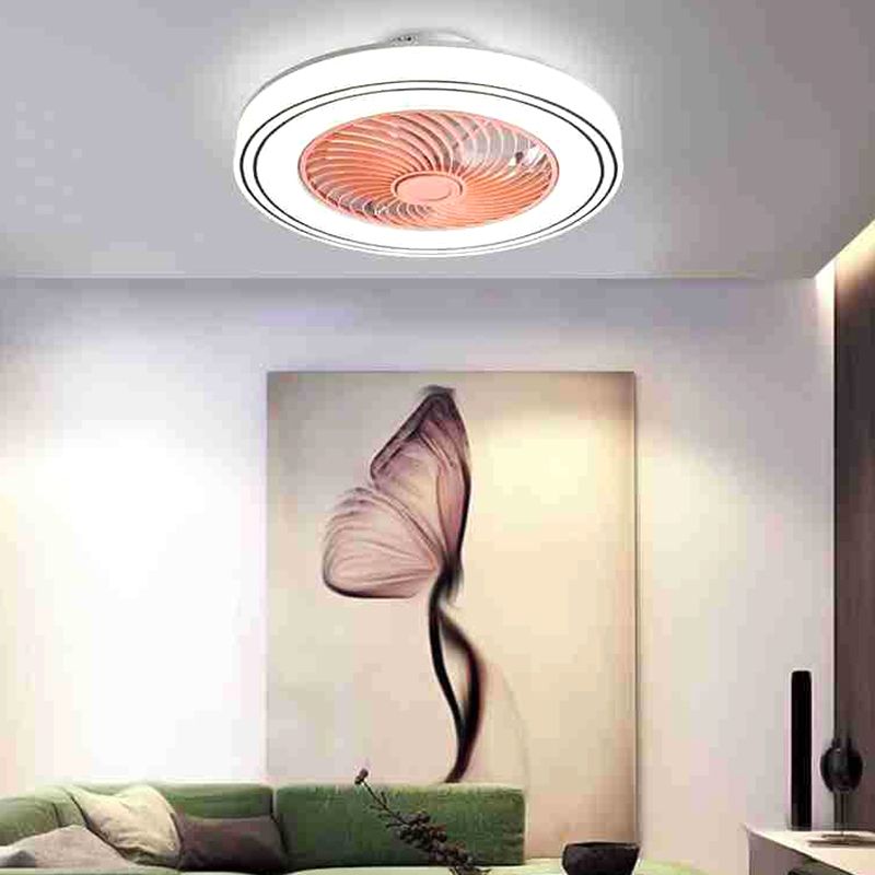 Circular Circular para niños Bedset Techo Ventilador de techo acrílico Macaron LED Semi Flush Monte