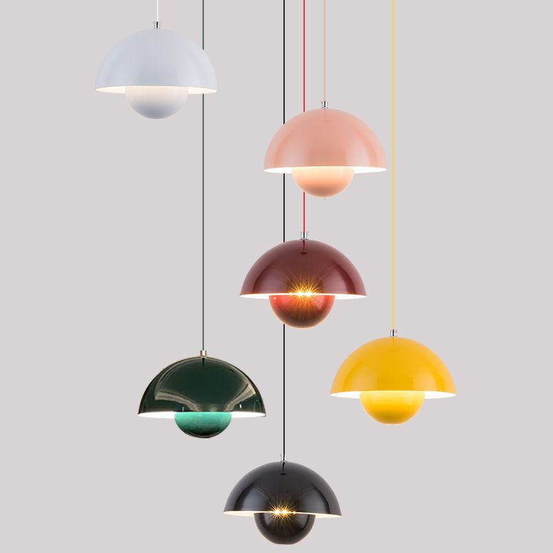 Contemporary Style Dome Shape Pendant Lights Metal Hanging Pendant Lights