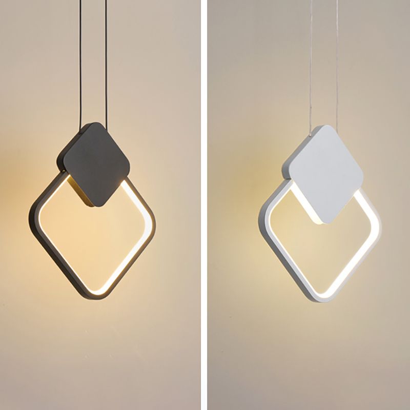 Linear Shape Metal Hanging Lamp Modern Style 1 Light Pendant Light