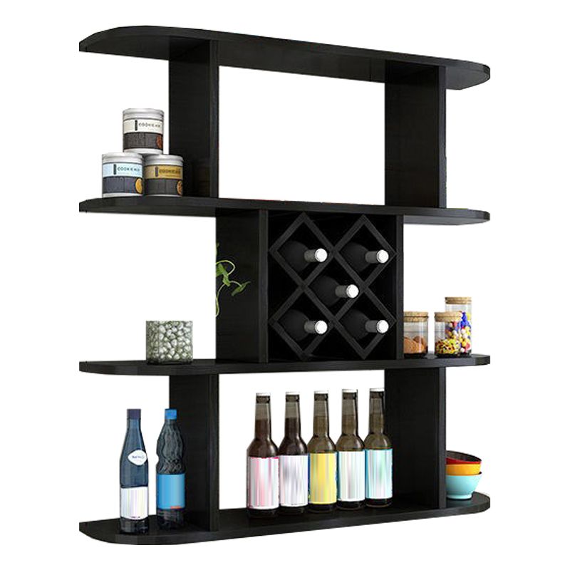 Manufactured Wood Wine Glass Stemware Rack Holder Modern Wall Mounted Wine Shelf