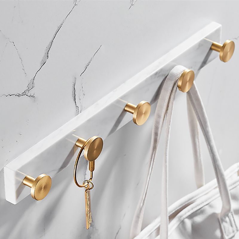 Metal and Marble Bathroom Accessory as Individual or as a Set in Gold