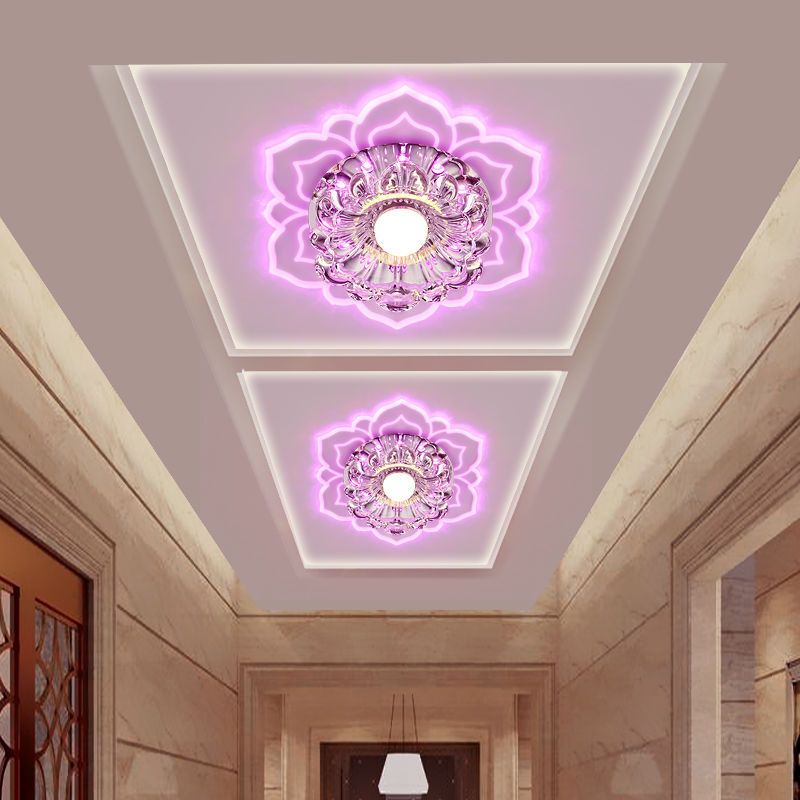 Blossom Shade Crystal Flush Licht Moderne Art Klare LED Flush Deckenleuchte für Foyer