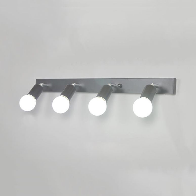 3/4 cabezas de iluminación de tocador de dormitorio con bombilla expuesta de estilo simple metal en blanco/blanco Lámpara de apliques de pared