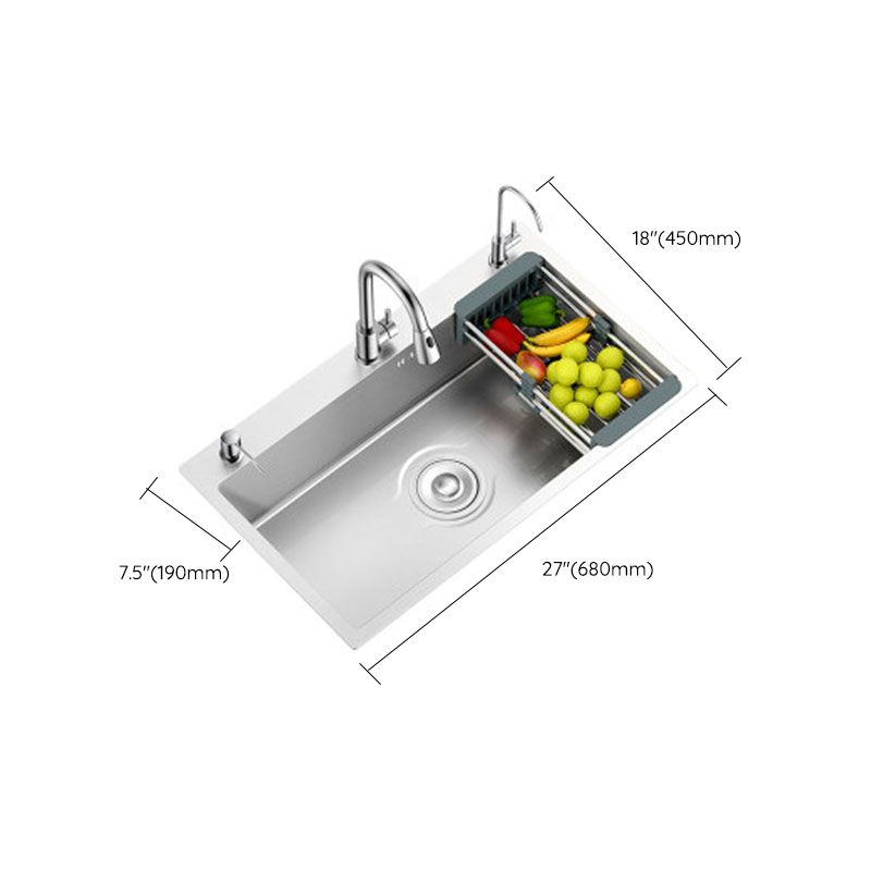 Classic Style Kitchen Sink Stainless Steel 3 Holes Kitchen Sink with Drain Strainer Kit