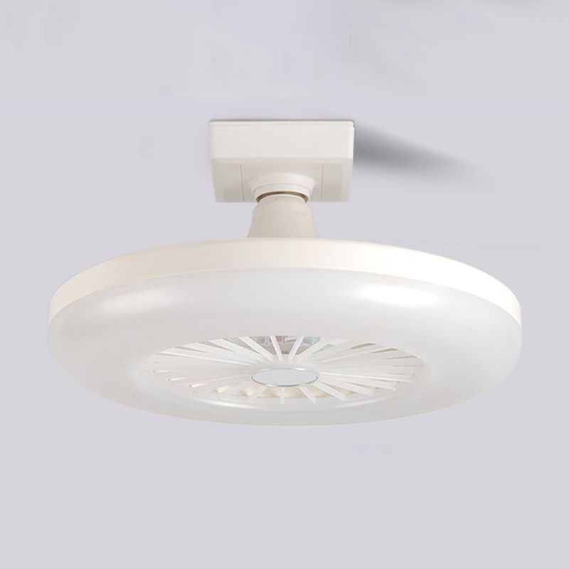 1 Light LED Ceiling Fan Matte White Minimalist Fan Light Fixture