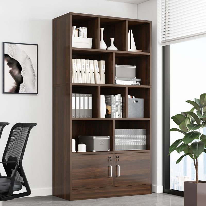 Engineered Wood Bookcase 11.8-inch Wide Contemporary Standard Bookshelf