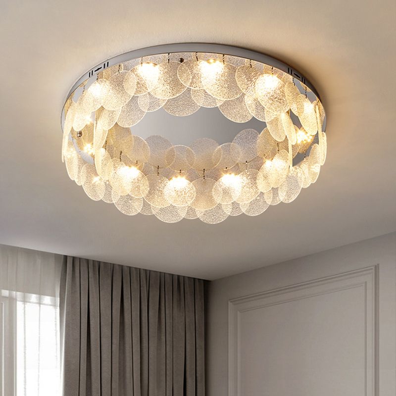 Single Modernism Silver Flush Mount Lighting LED Ceiling Light for Bedroom