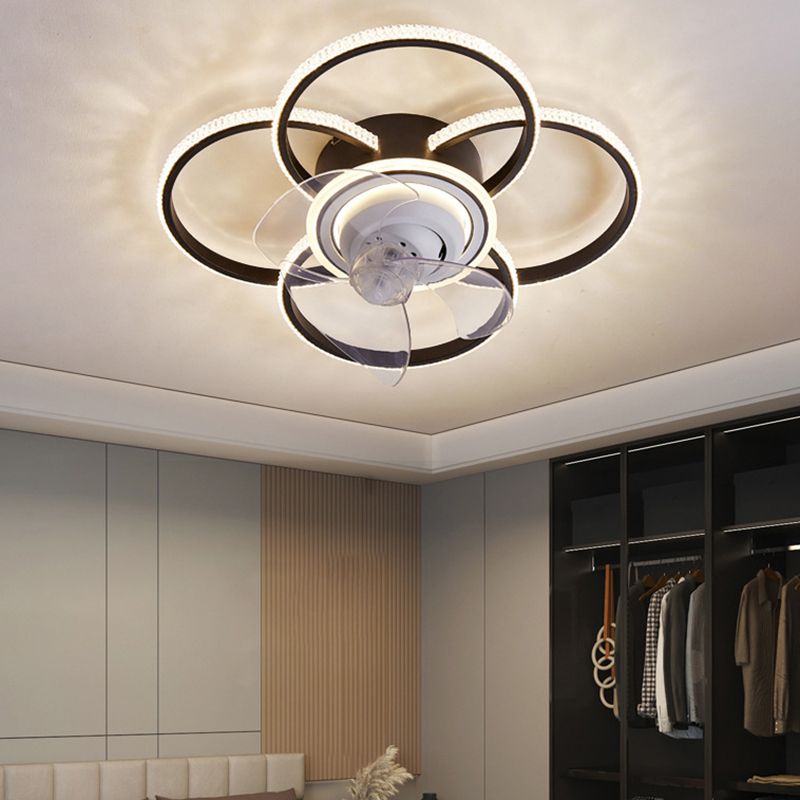 Metal Round Shape Ceiling Fans Light Modern Style 5-Lights Ceiling Fan Light