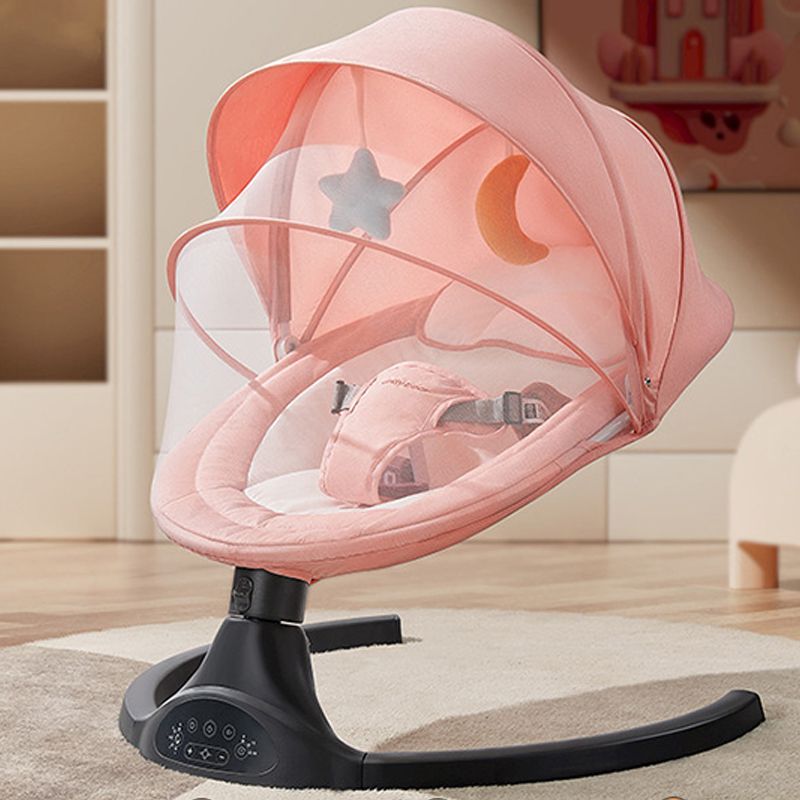 Portable Oval Crib Cradle Metal Moses Basket with Upholstered for Baby