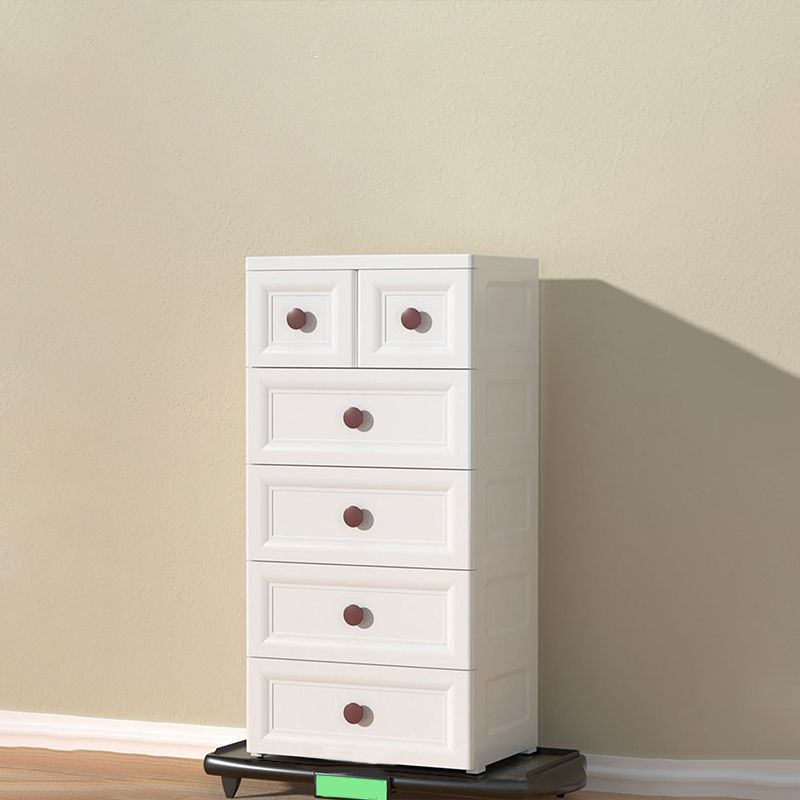 Contemporary Vertical Kids Dresser Set Plastic Kids Nightstand with Drawers for Bathroom