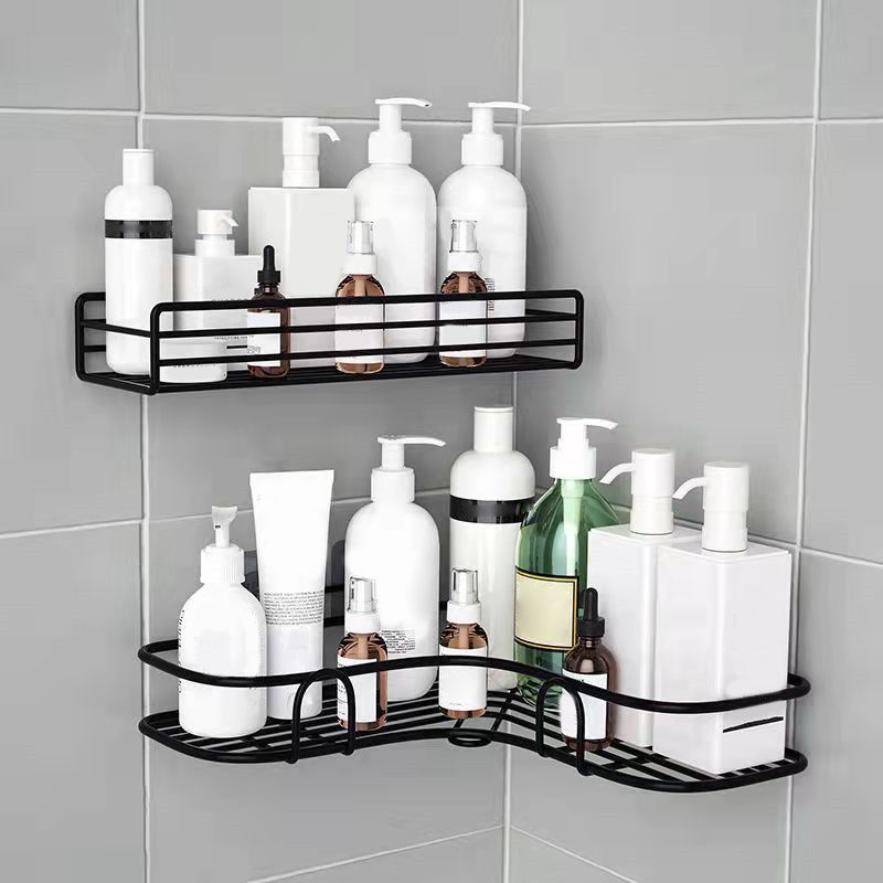 Modern Bath Hardware Set Adhesive Mount Bathroom Hardware Set with Bath Shelf