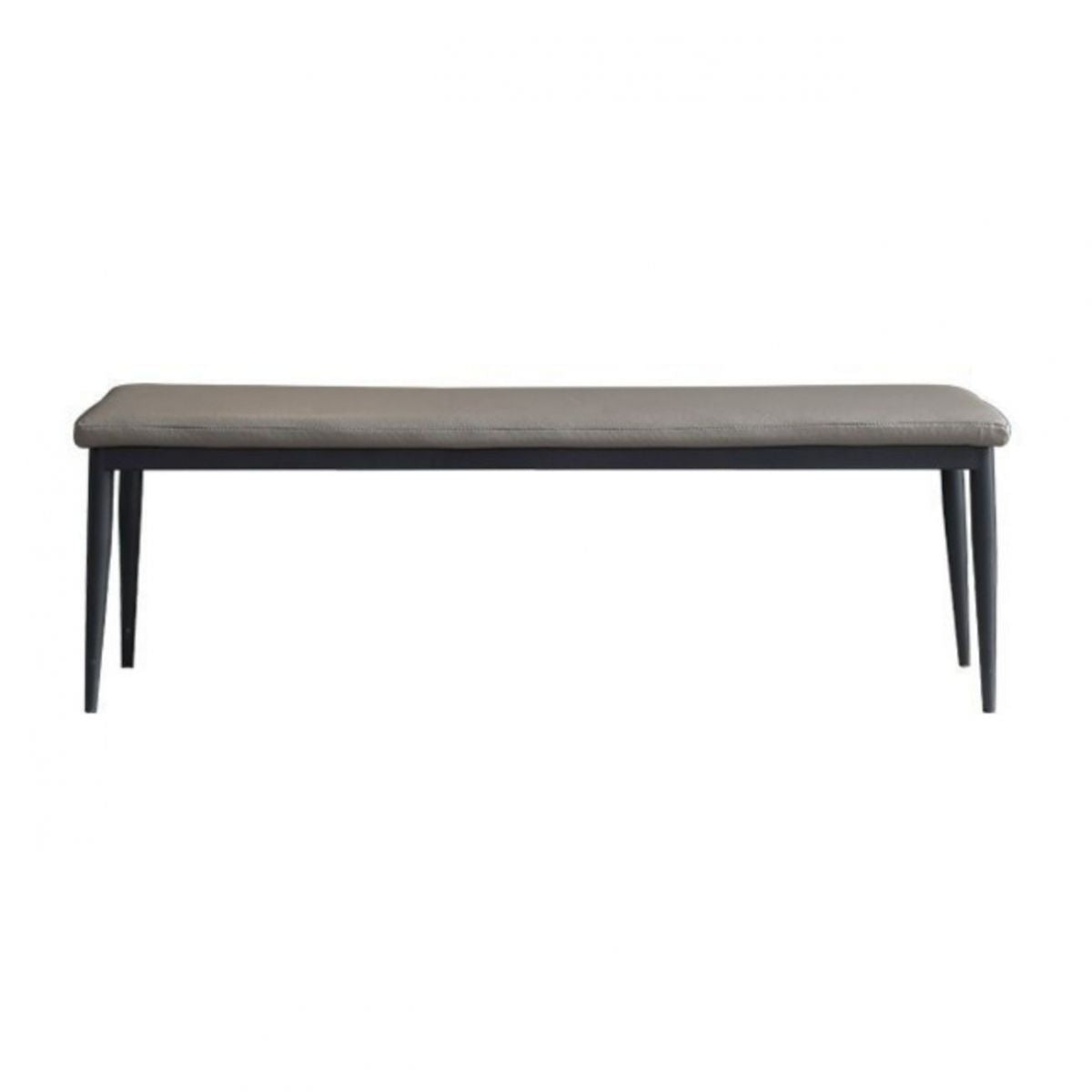 Mid-Century Modern Waterproof Bench Faux Leather Dining Bench with Metal Legs