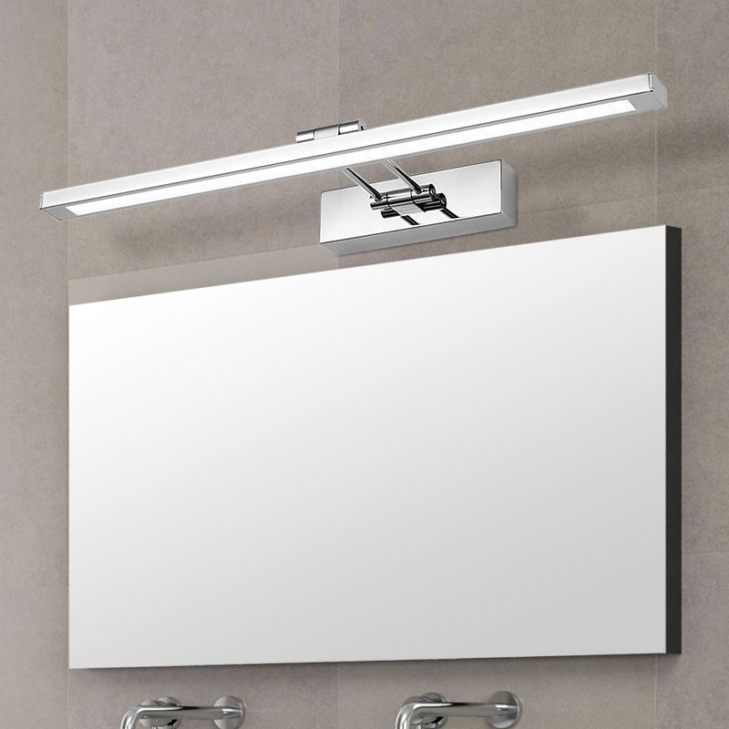 Iluminación de pared de espejo de metal de estilo de pared lineal de luz única en plata en plata