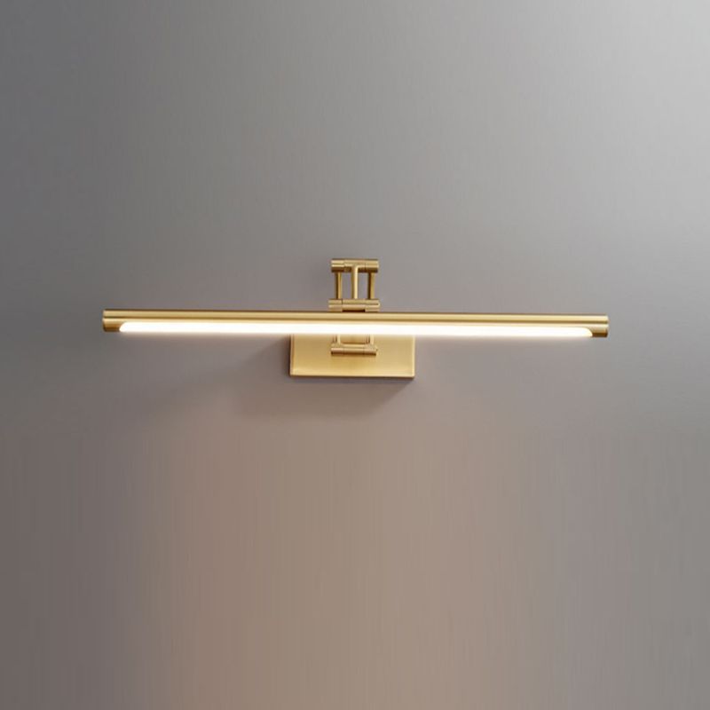 Modern Style Brass Extendable Vanity Light Straight LED Mirror Light in Gold for Bathroom