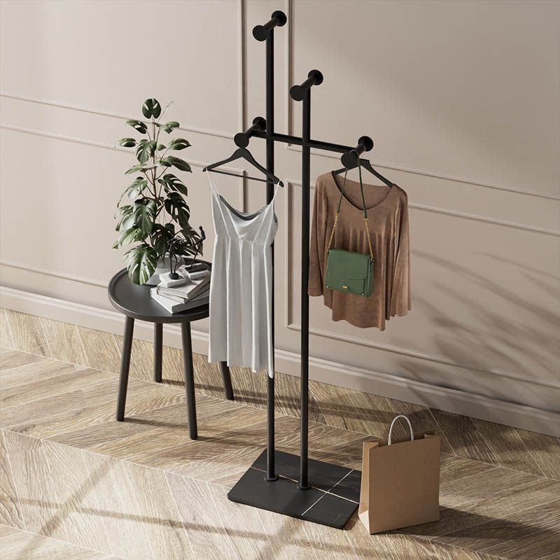 Contemporary Coat Rack Solid Color Clothes Hanger with Coat Hooks