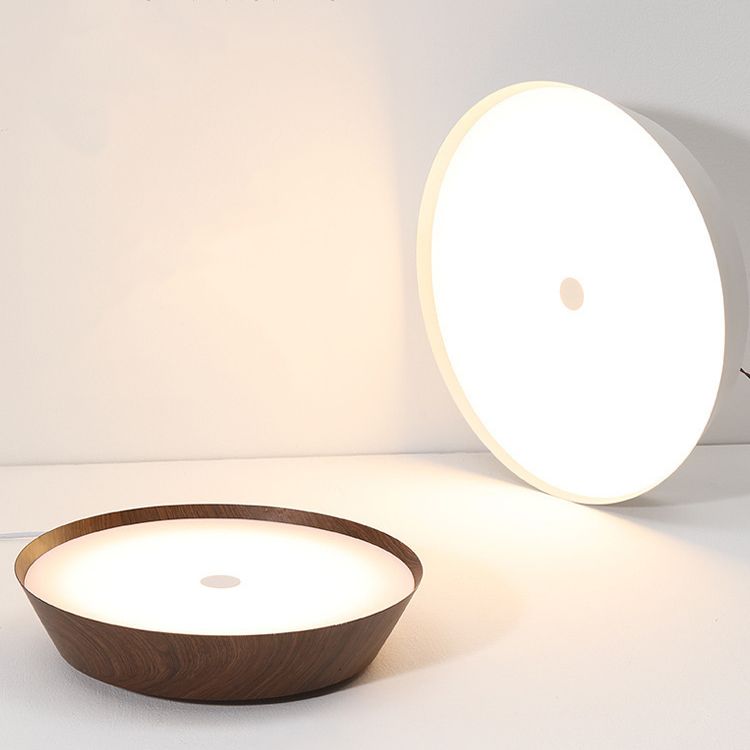 Single White/Brown Flush Mount Lighting Circle LED Ceiling Light