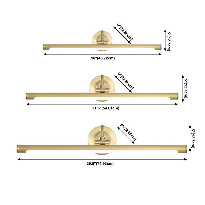 Moderner Stil Linearer Schatten Wandleuchte Metal 1 Leichte Leuchten im Messing Finish