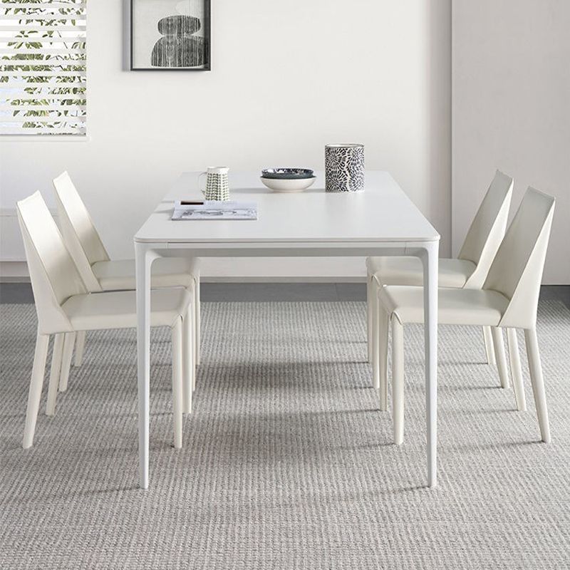 1/2/5/6/7 Pieces Dining Chairs Set Rectangle Shape Sintered Stone Dining Table Set