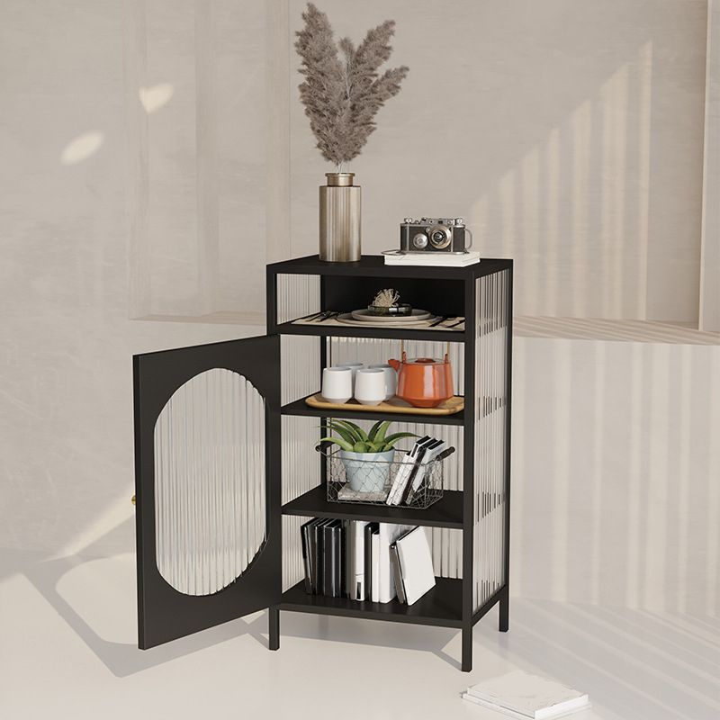 Industrial Curio Cabinet Metal Glass Doors Display Cabinet for Bedroom