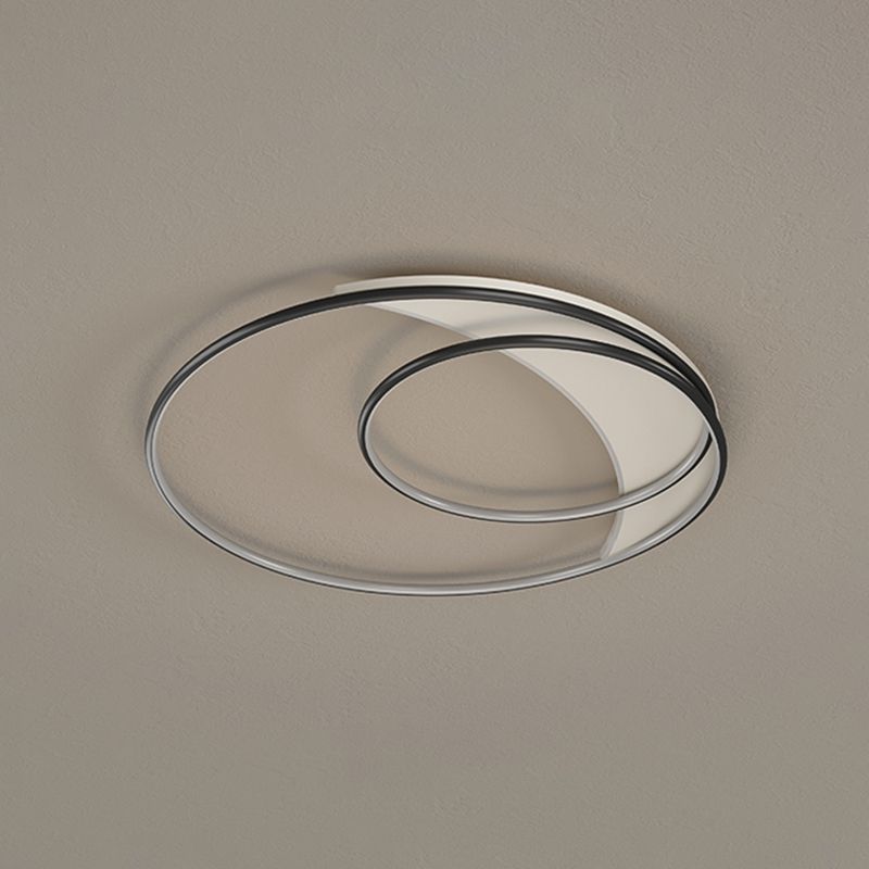 Contemporary Curved Flush Light Fixture Metal 1 Light Flush Mount Lighting