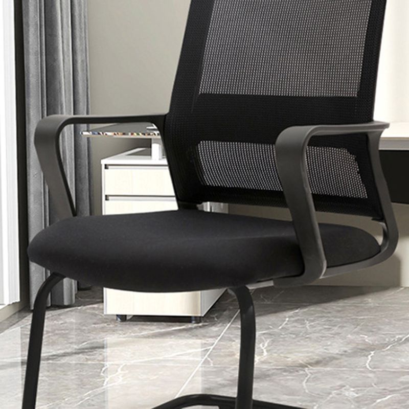 Modern Desk Chair Mesh Computer Chair Mid-Back Chair No Wheels