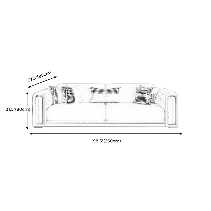 Modern Stain-ResistantSquare Arm Sofa Living Room Tufted Back Couch with Square Arms