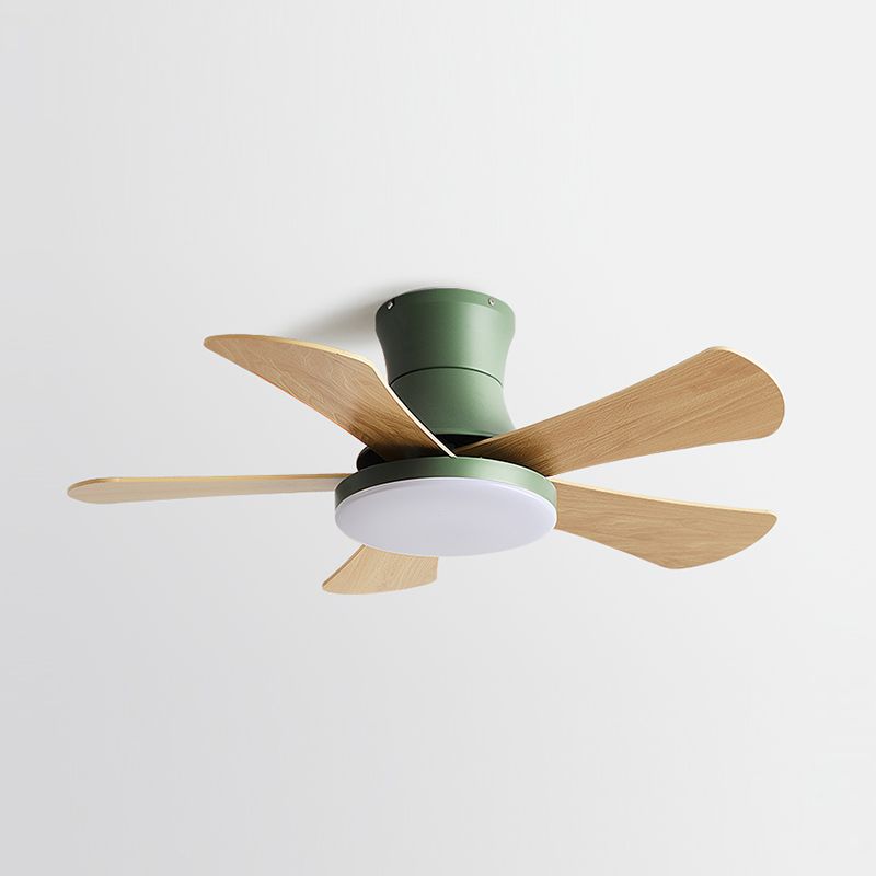 Modern Style Ceiling Fan Lighting Metal 1 Light Ceiling Fan Light with Wood for Bedroom