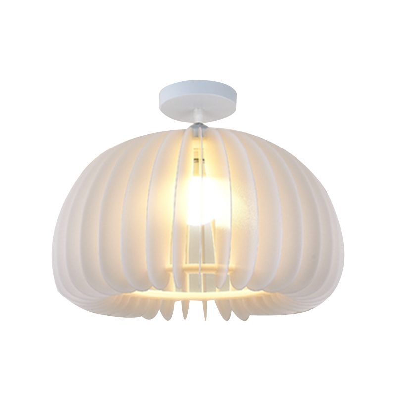 Modern Dome Shape Flush Mount Light Fixtures 1 Light Flush Mount Ceiling Light in White