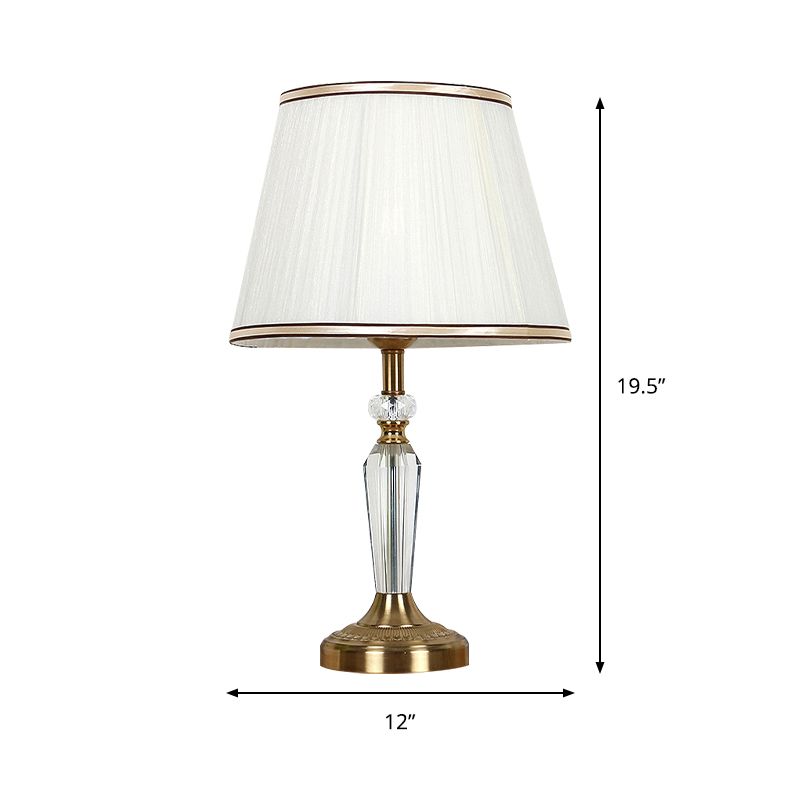 Empire Shade Night Table Lamp Minimalism Crystal 1 Head Gold Nightstand Light for Bedroom