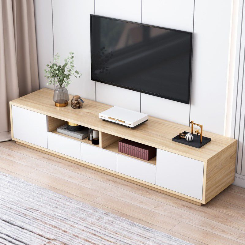 Wooden TV Stand Console Scandinavian TV Media Stand with Drawers