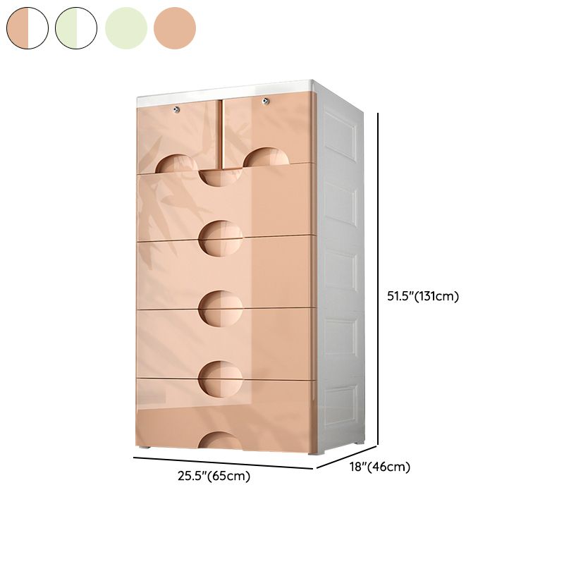 Modernism Plastic Nursery Dresser Vertical Kids Nightstand 5/6 Drawers for Bedroom