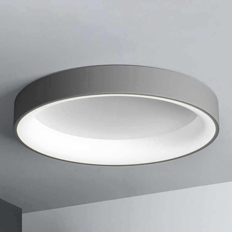 Nordic Style Round Ceiling Light Metal LED Flush Mount Light in Multicolor for Bedroom