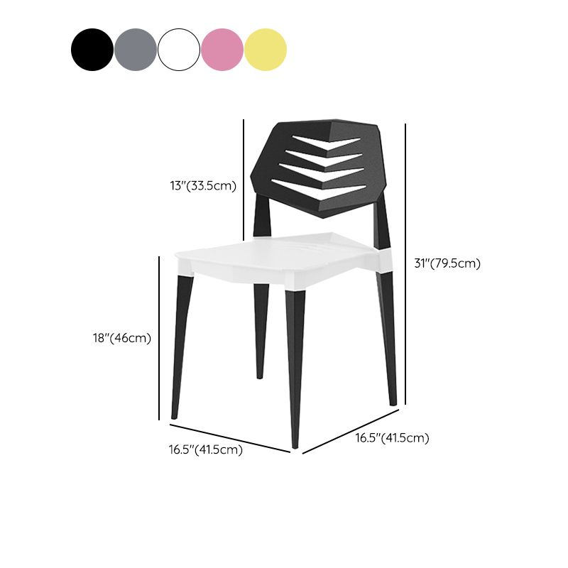 Contemporary No Arm Conference Chair Plastic Chair with Legs for Office