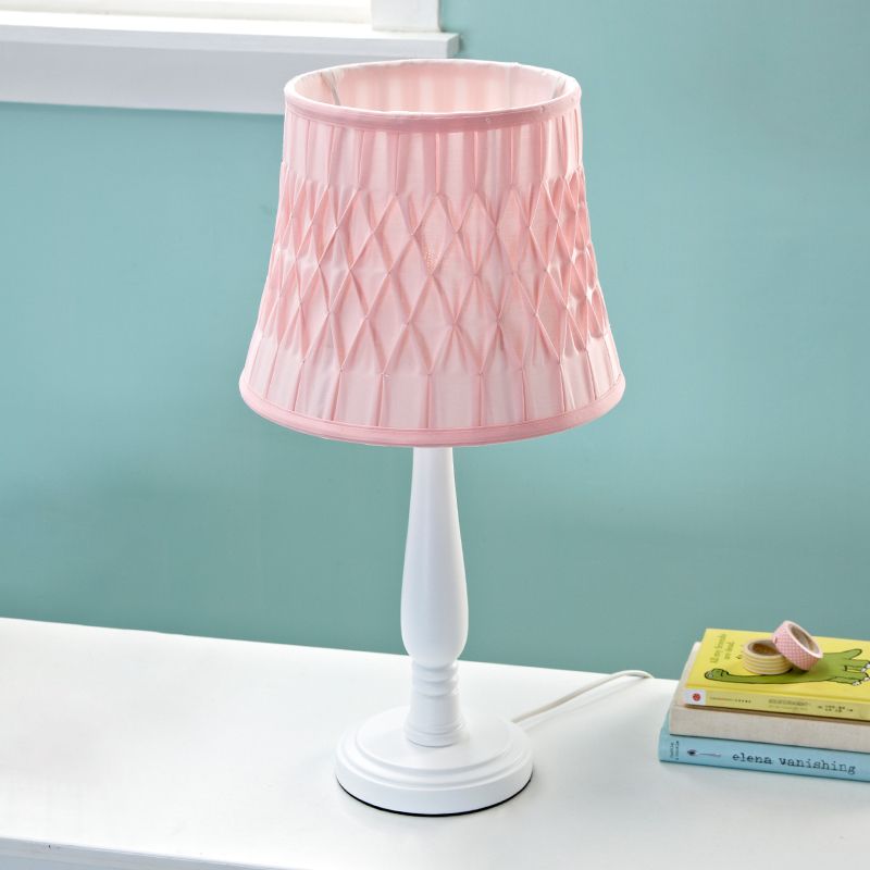 Macaron Barrel Shape Reading Book Light Wood 1 Bulb Bedroom Nightstand Lamp in Pink/Purple/Green